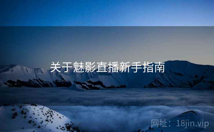 关于魅影直播新手指南
