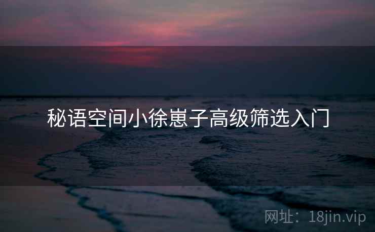 秘语空间小徐崽子高级筛选入门